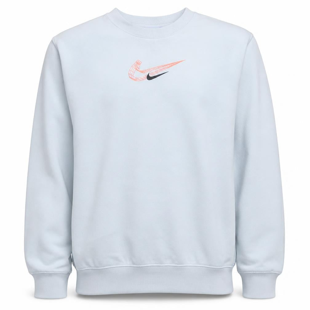 Nike Men's White Pullover Sweatshirt M Graphic Logo Fleece