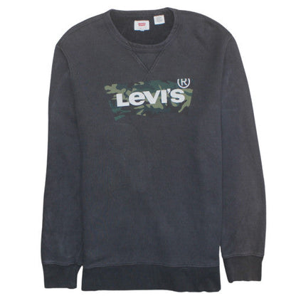 Levi's Men's Black Camo Logo Crew Neck Sweatshirt M