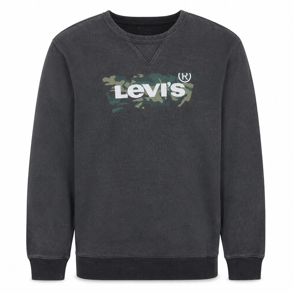 Levi's Men's Black Camo Logo Crew Neck Sweatshirt M
