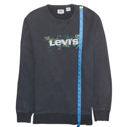 Levi's Men's Black Camo Logo Crew Neck Sweatshirt M