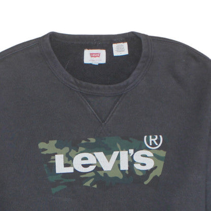 Levi's Men's Black Camo Logo Crew Neck Sweatshirt M