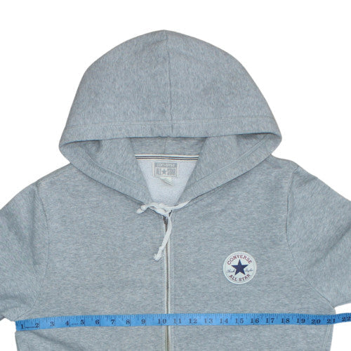 Converse Men's Grey Full Zip Hoodie Size S Classic Logo Sweatshirt