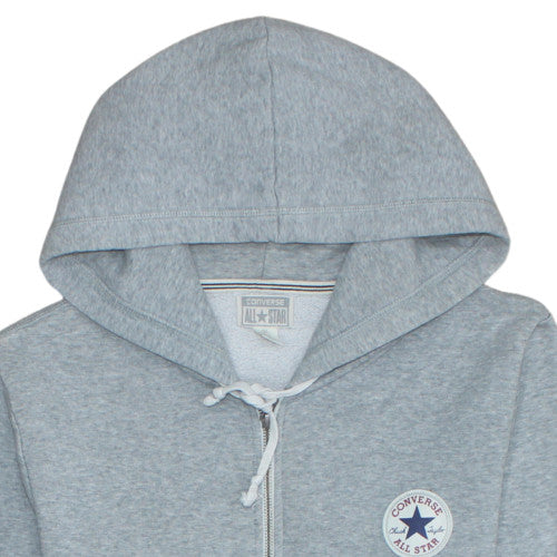 Converse Men's Grey Full Zip Hoodie Size S Classic Logo Sweatshirt