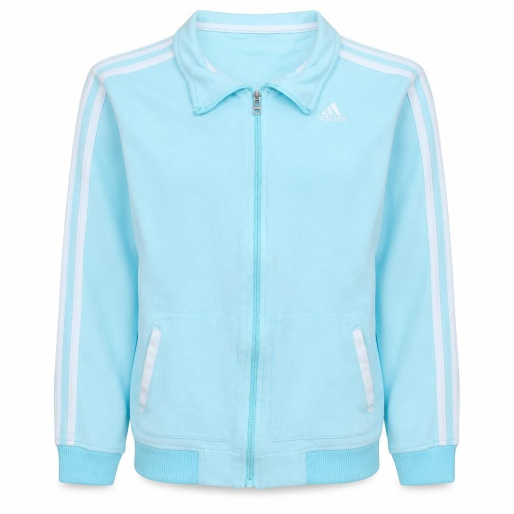 Adidas Women Blue Full Zip Sweatshirt Size L Classic Sportswear