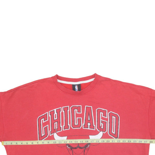 UNK Mens Red Chicago Bulls Pullover Sweatshirt L Crew Neck Graphic