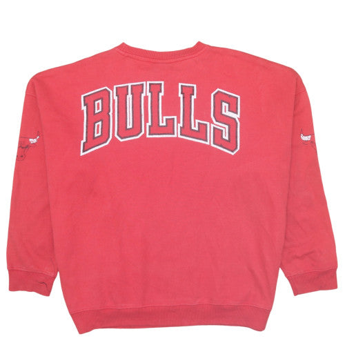 UNK Mens Red Chicago Bulls Pullover Sweatshirt L Crew Neck Graphic