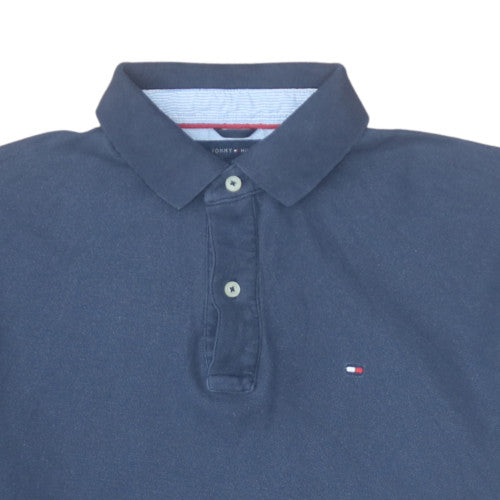 Tommy Hilfiger Men's Blue Cotton Short Sleeve Polo Shirt M