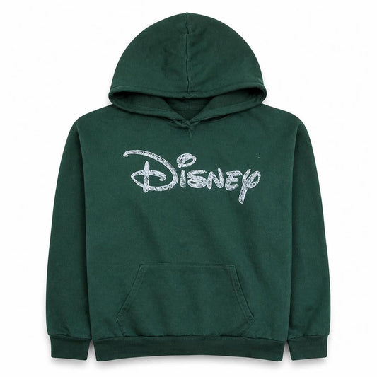 Disney Women Green Pullover Hoodie Size L Primark Cares Logo Print