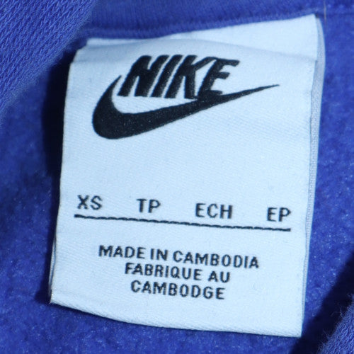 Nike Men's Blue XS Pullover Hoodie Cotton Blend Logo Sweatshirt
