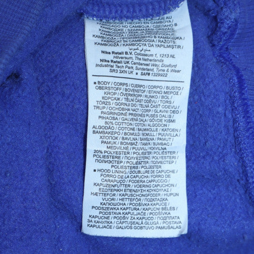 Nike Men's Blue XS Pullover Hoodie Cotton Blend Logo Sweatshirt