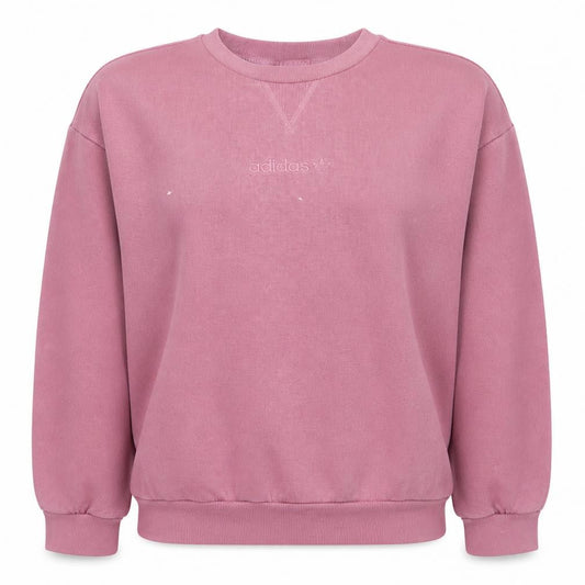 Adidas Women Pink Crew Neck Long Sleeve Pullover Sweatshirt Size M