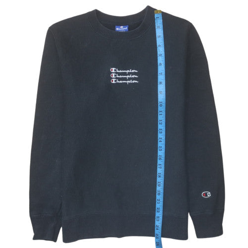 Champion Men's Black Small Pullover Sweatshirt Embroidered Logo