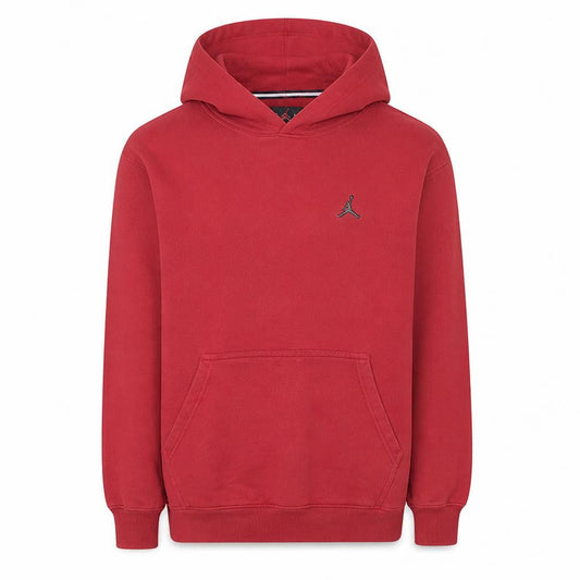 Front view of Jordan Men's Red Pullover Hoodie M Regular Fit Fleece