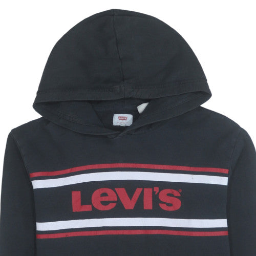 Levi's Men's Black Pullover Hoodie Medium Logo Graphic Sweatshirt
