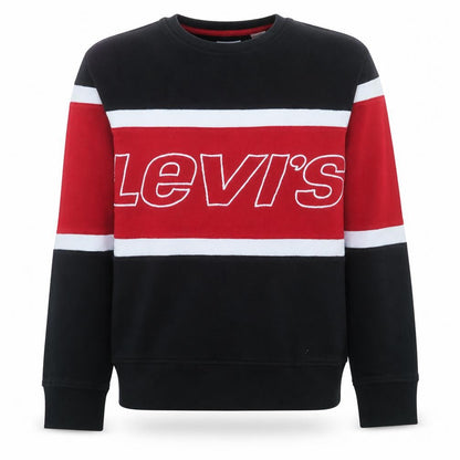 Levi's Men's Black Red Crew Neck Logo Sweatshirt Size S