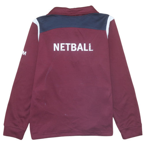 Canterbury Women's Burgundy 1/4 Zip Sweatshirt Size 14 University of Strathclyde