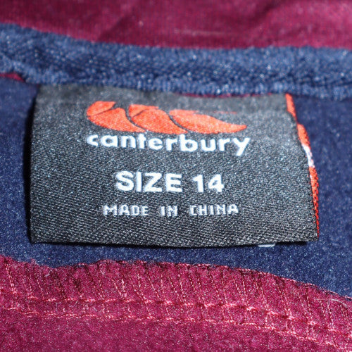 Canterbury Women's Burgundy 1/4 Zip Sweatshirt Size 14 University of Strathclyde