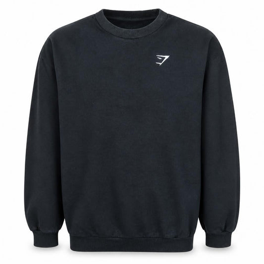 Gymshark Men's Black Small Pullover Crew Neck Sweatshirt Cotton Blend