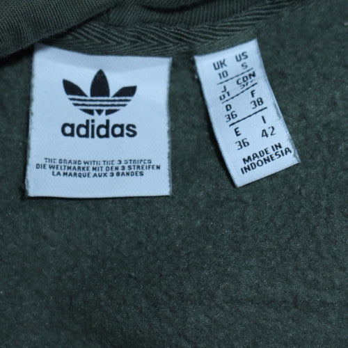 Adidas Men's Green Pullover Hoodie Small Logo Fleece Sweatshirt