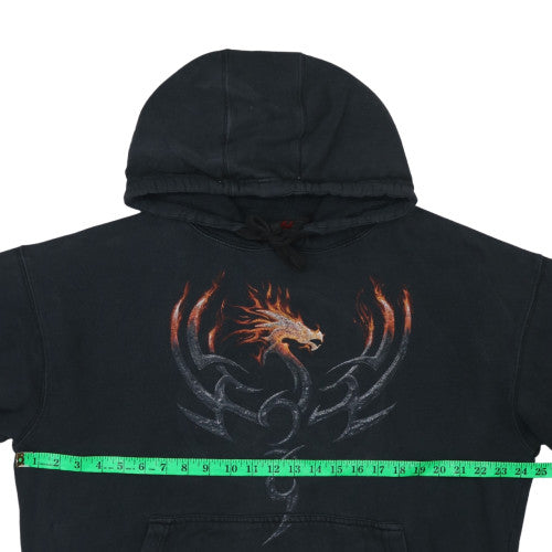 Spiral Men's Black Pullover Hoodie XL Dragon Gothic Fleece