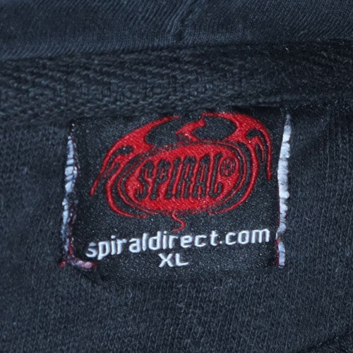 Spiral Men's Black Pullover Hoodie XL Dragon Gothic Fleece
