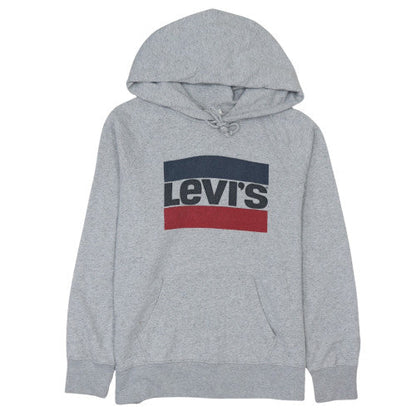 Levi's Men's Grey Pullover Hoodie L Fleece Logo Classic