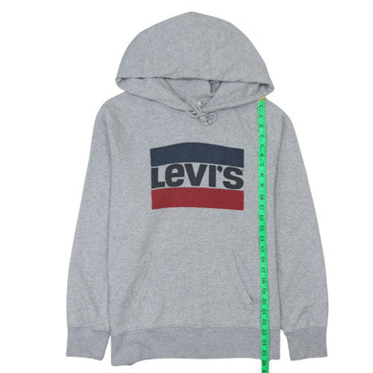 Levi's Men's Grey Pullover Hoodie L Fleece Logo Classic