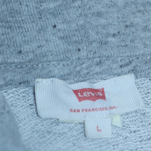 Levi's Men's Grey Pullover Hoodie L Fleece Logo Classic