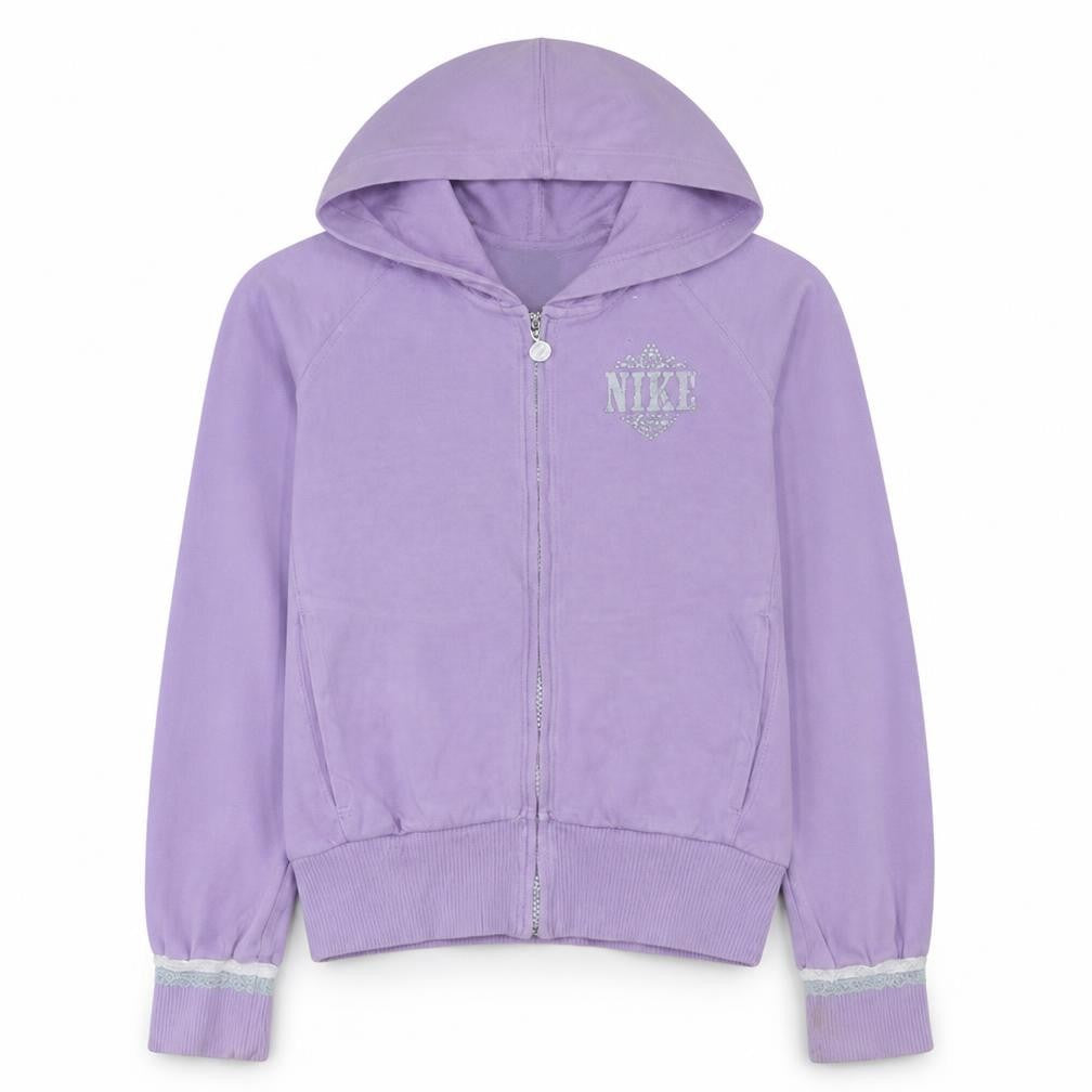 Nike Womens Lilac Full Zip Hoodie XL Cotton Blend Casual