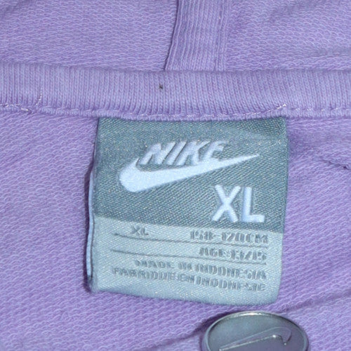 Nike Womens Lilac Full Zip Hoodie XL Cotton Blend Casual