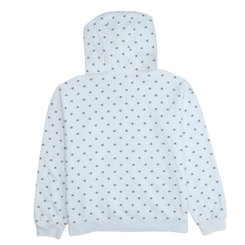 Champion Men's White Logo Pullover Hoodie Size L