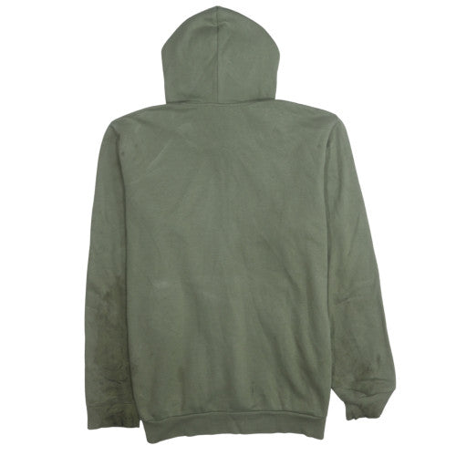 Adidas Mens Green Pullover Hoodie L Logo Fleece Sportswear