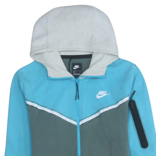 Nike Men's Blue Full Zip Hoodie S Sportswear Cotton Blend