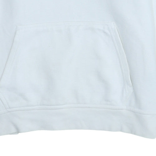 Nike Men's White Pullover Hoodie Size L Cotton Blend Sweatshirt