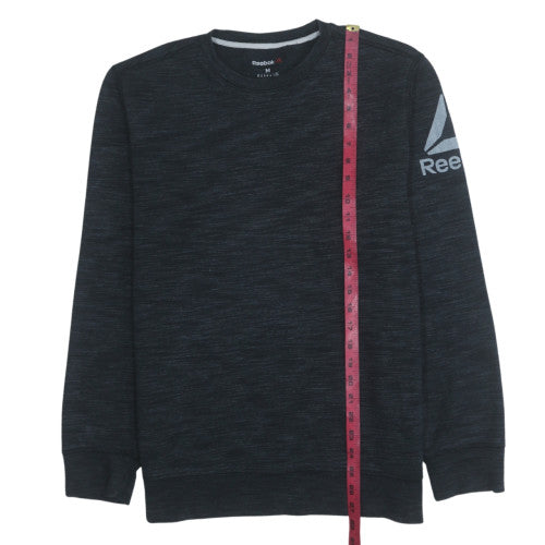Reebok Mens Black M Pullover Crew Neck Logo Sweatshirt