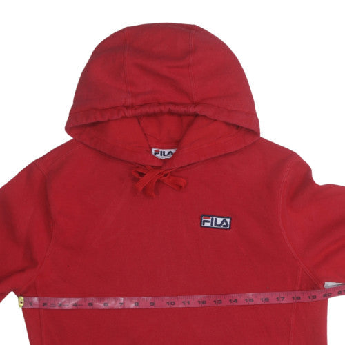 FILA Men's Red Pullover Hoodie Size S Regular Fit Fleece Sweatshirt
