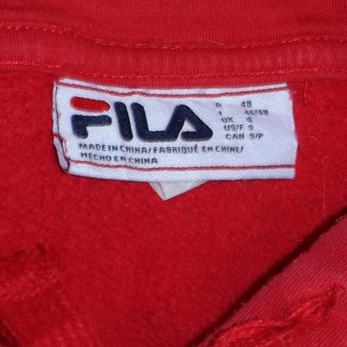 FILA Men's Red Pullover Hoodie Size S Regular Fit Fleece Sweatshirt