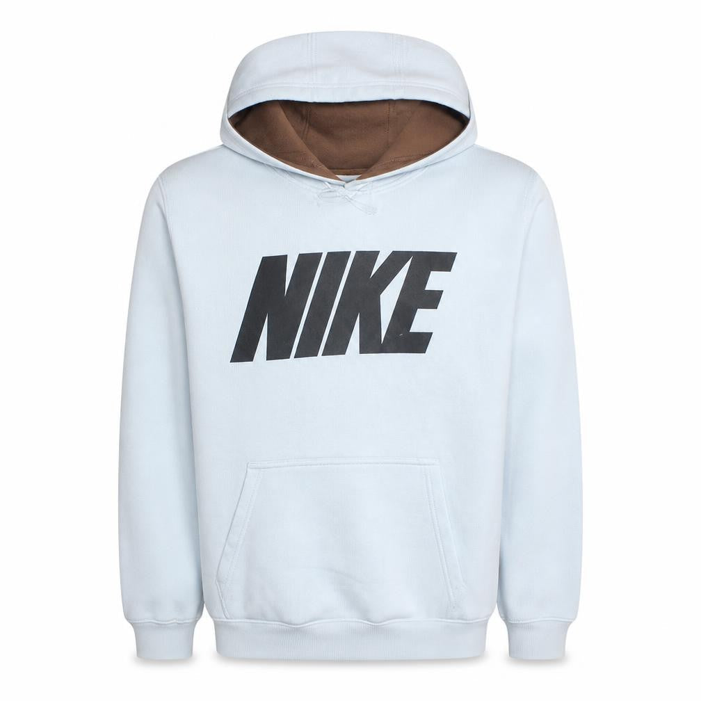 Nike Men's White Pullover Hoodie M Graphic Logo Fleece Sweatshirt