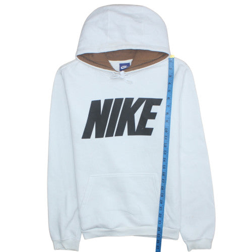Nike Men's White Pullover Hoodie M Graphic Logo Fleece Sweatshirt