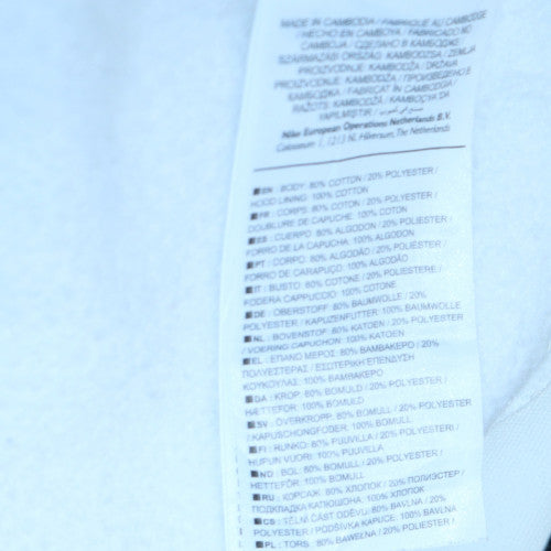 Nike Men's White Pullover Hoodie M Graphic Logo Fleece Sweatshirt