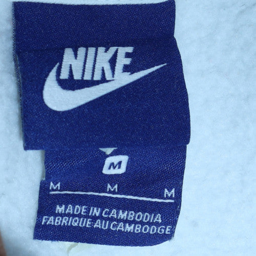 Nike Men's White Pullover Hoodie M Graphic Logo Fleece Sweatshirt