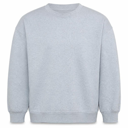 Adidas Men's Grey Pullover Sweatshirt L Crew Neck Fleece Logo