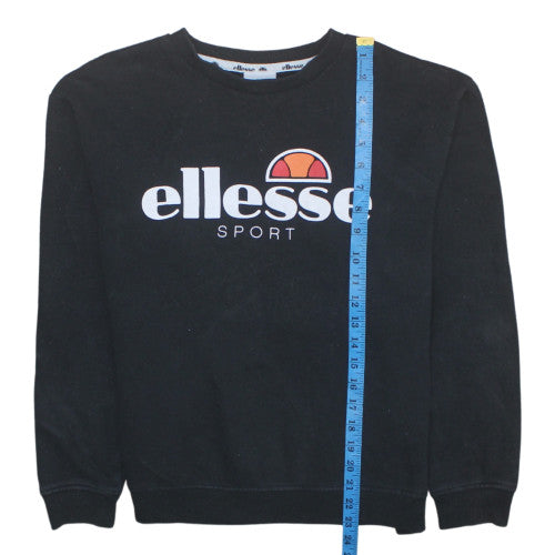 Ellesse Womens Black Crew Neck Pullover Sweatshirt UK 10