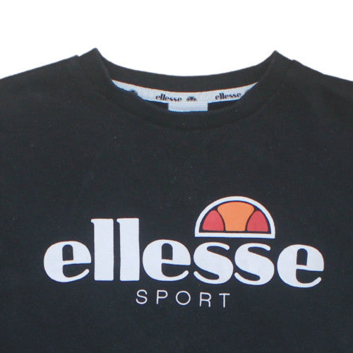 Ellesse Womens Black Crew Neck Pullover Sweatshirt UK 10