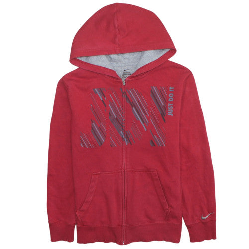 Nike Teens Red Full Zip Hoodie L Graphic Sports Fleece