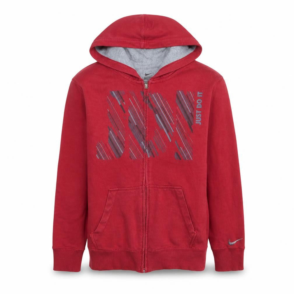 Nike Teens Red Full Zip Hoodie L Graphic Sports Fleece