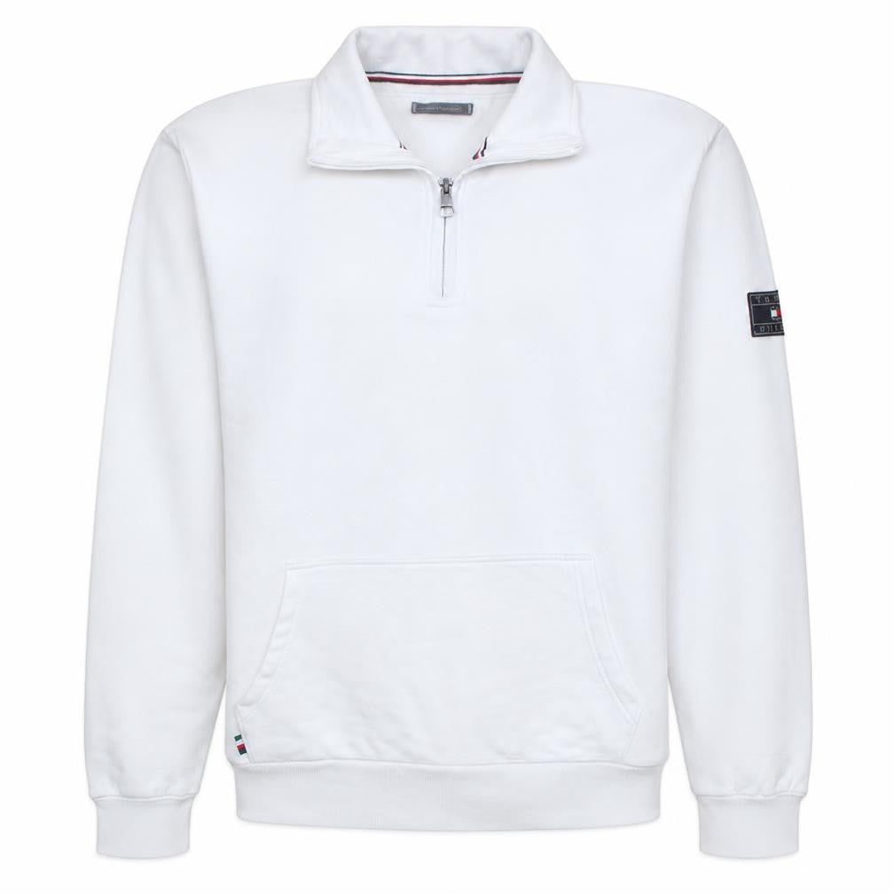 Tommy Hilfiger Mens White XL 1/4 Zip Sweatshirt Regular Fit
