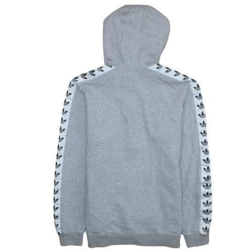 Adidas Men's Grey L Half Zip Hooded Sweatshirt Fleece Sports Top