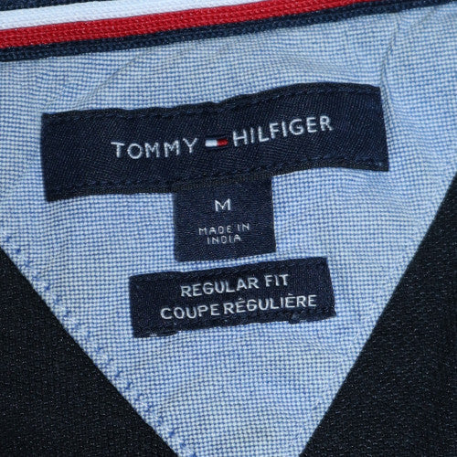 Tommy Hilfiger Men's Black Regular Fit Cotton Polo Shirt M