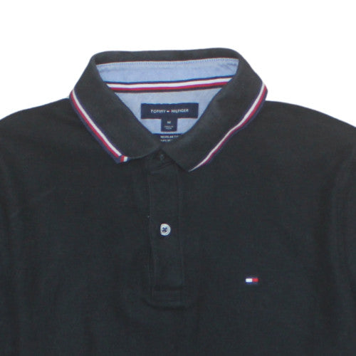 Tommy Hilfiger Men's Black Regular Fit Cotton Polo Shirt M